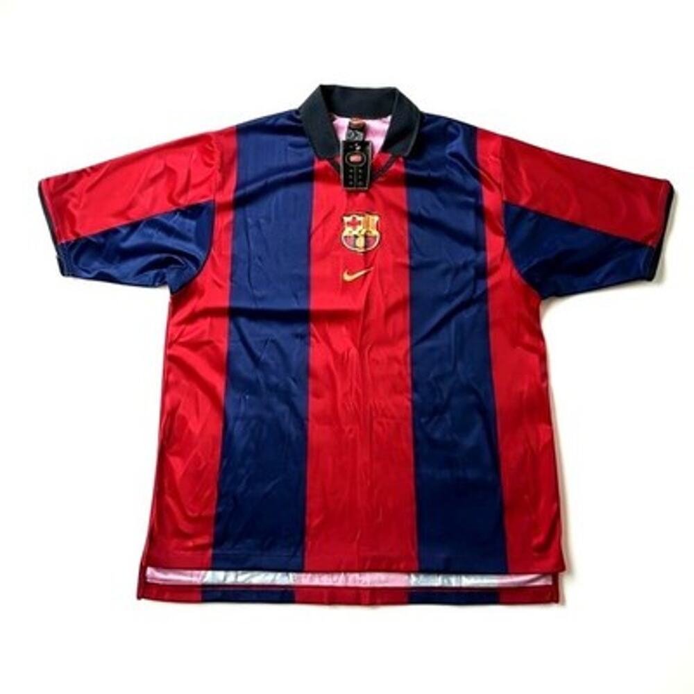 NWT Nike Team Barcelona FCB Futbol Soccer Jersey Center Swoosh VTG XL Men New